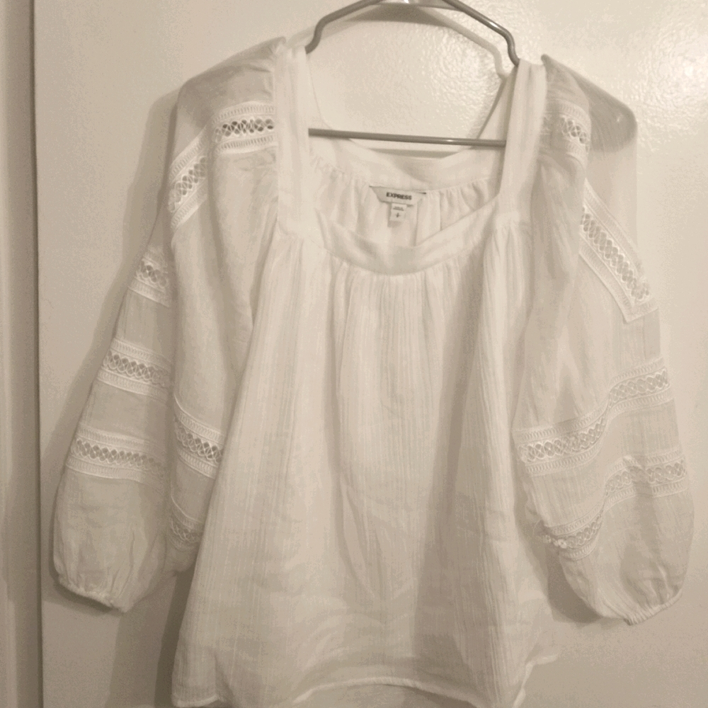 Express White Chiffon Blouse - Small